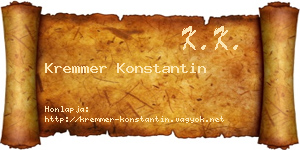 Kremmer Konstantin névjegykártya